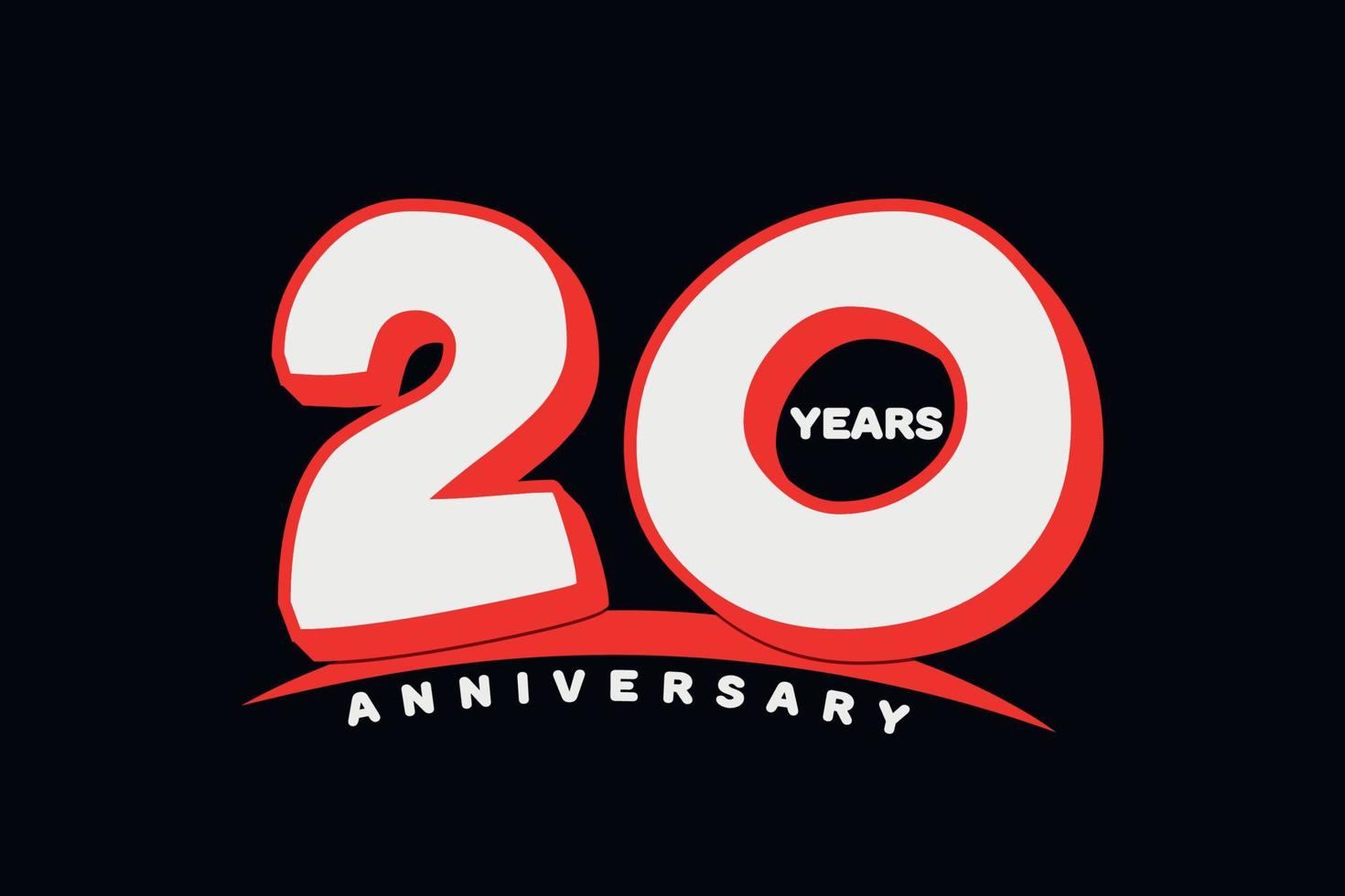 Ilustración de vector de celebración de aniversario de 20 años