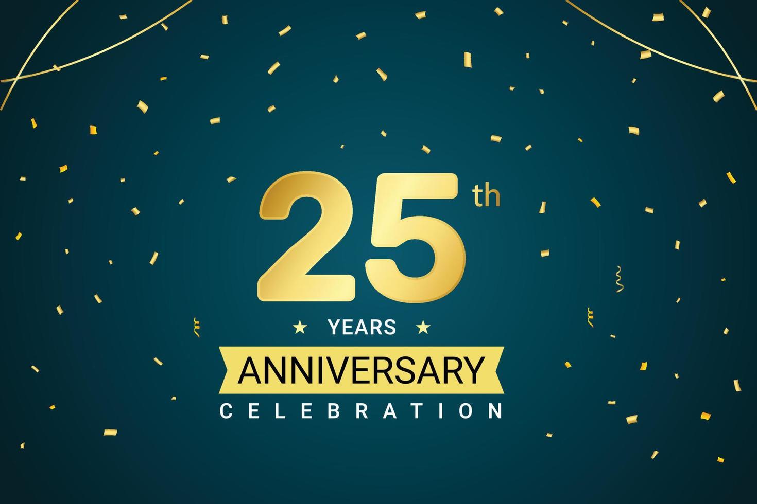 diseño de banner de celebración de aniversario de 25 años vector