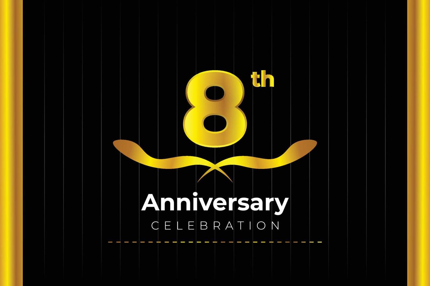 8th Anniversary Celebration design with creative background concept. vector