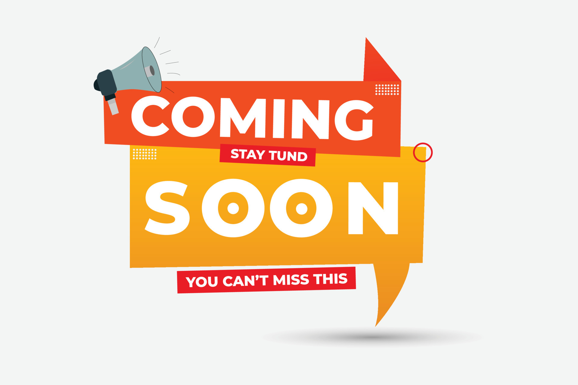 Coming soon with megaphone flat design template vector 15928981 Vector