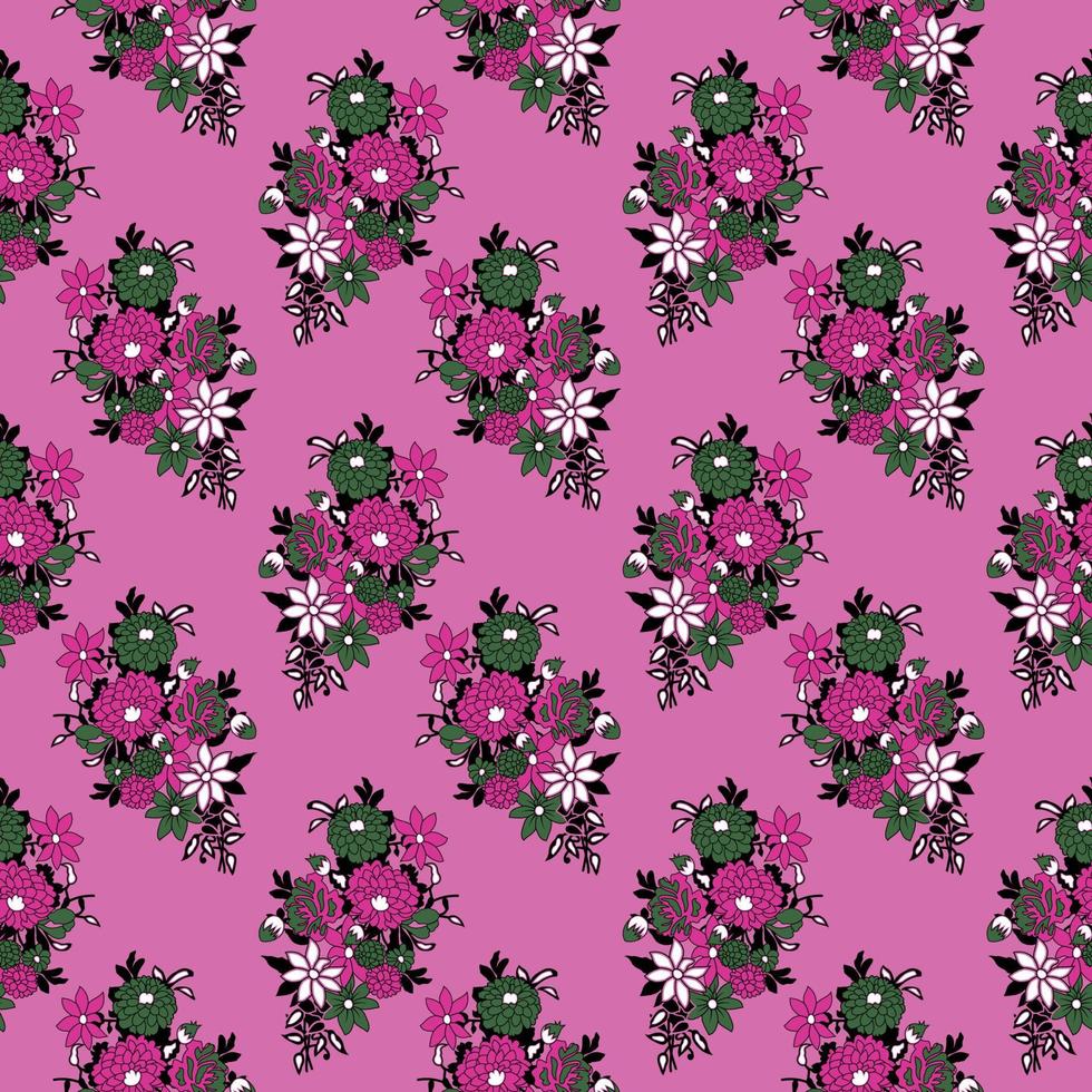 Beautiful watercolor flowers patterns on colorful background. pattern design vector