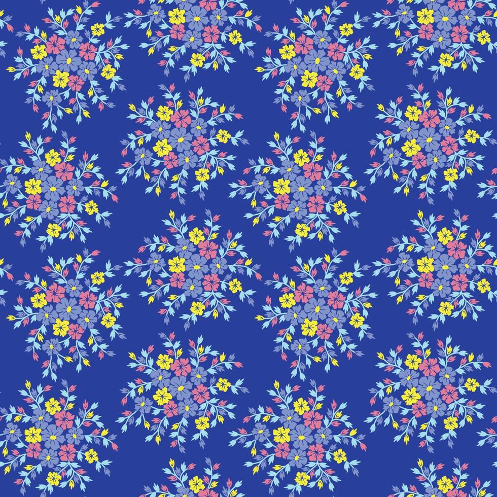 Beautiful watercolor flowers patterns on colorful background. pattern design vector