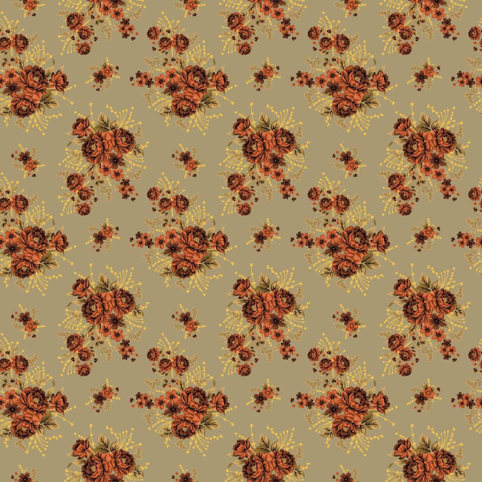 Beautiful watercolor flowers patterns on colorful background. pattern design vector