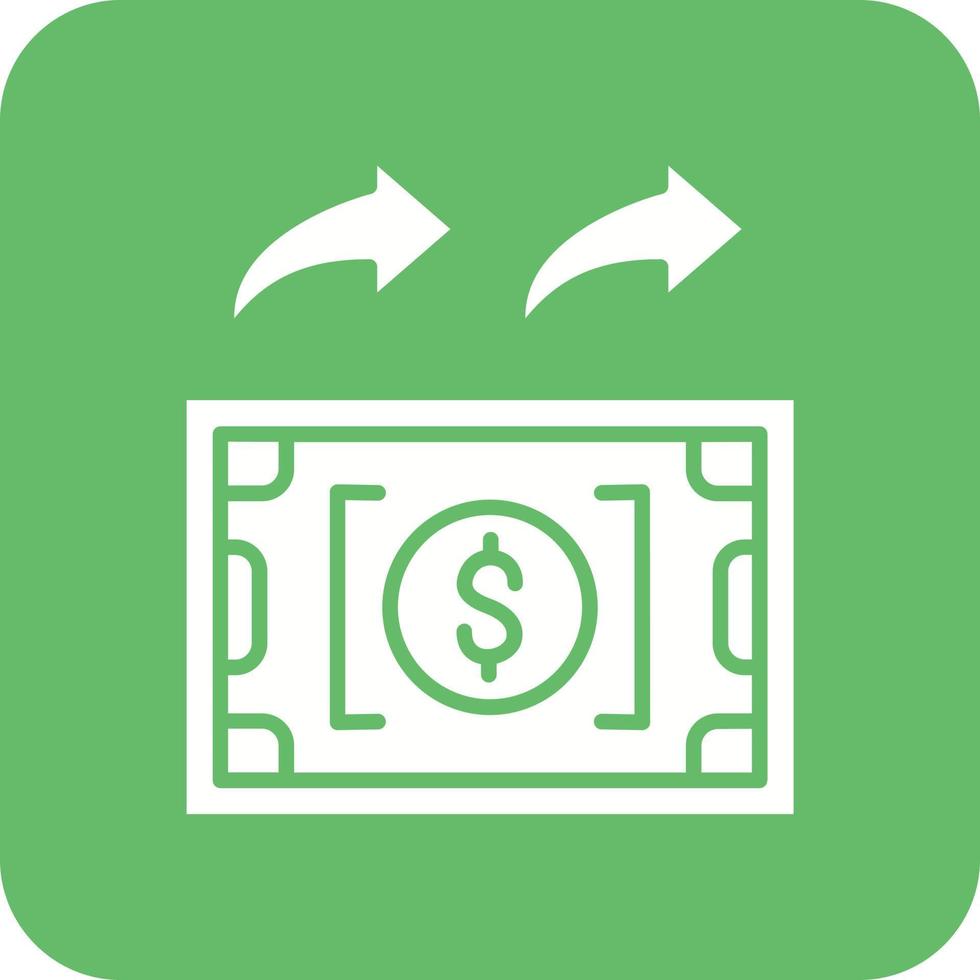 Cash Flow Glyph Round Corner Background Icon vector