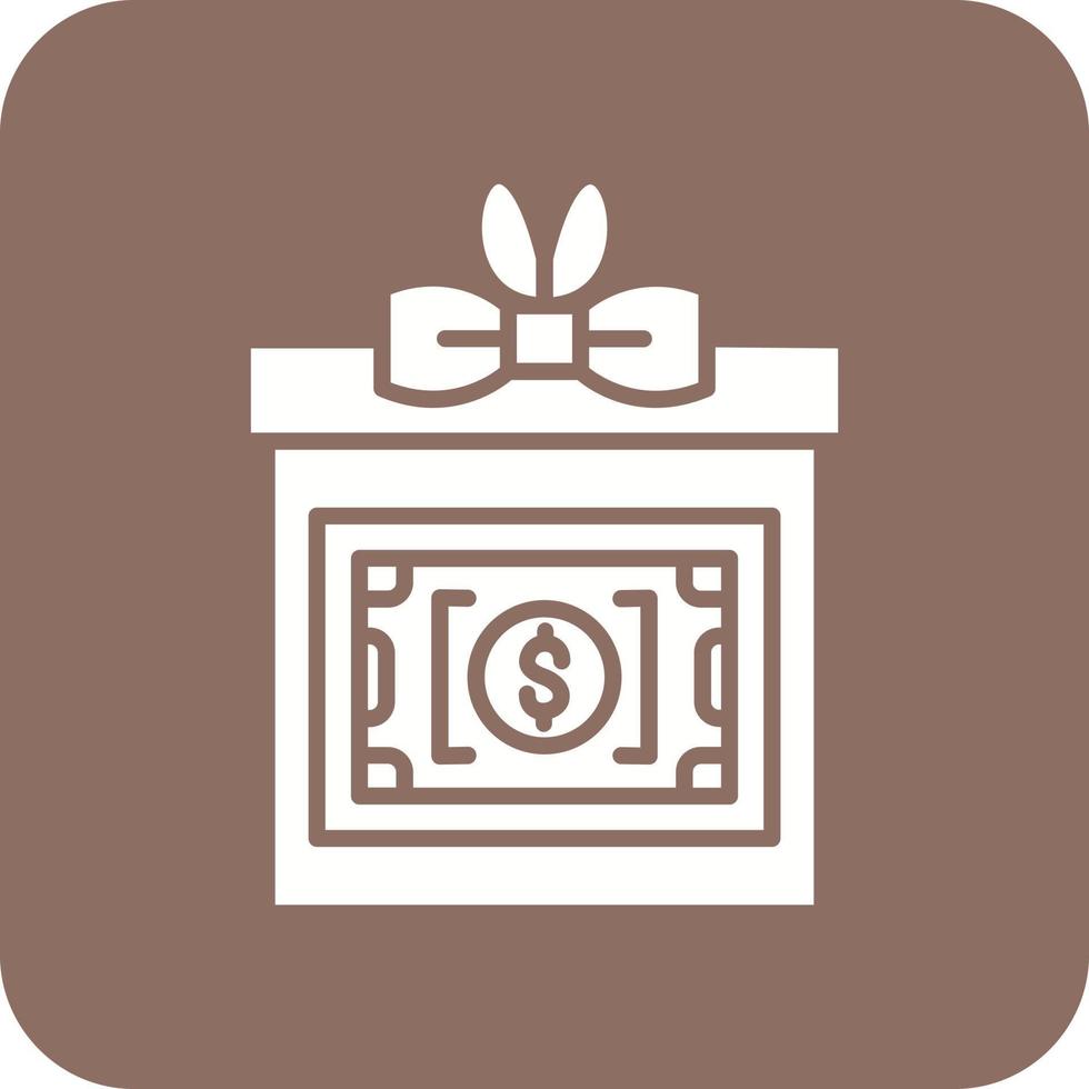 Money Gift Glyph Round Corner Background Icon vector