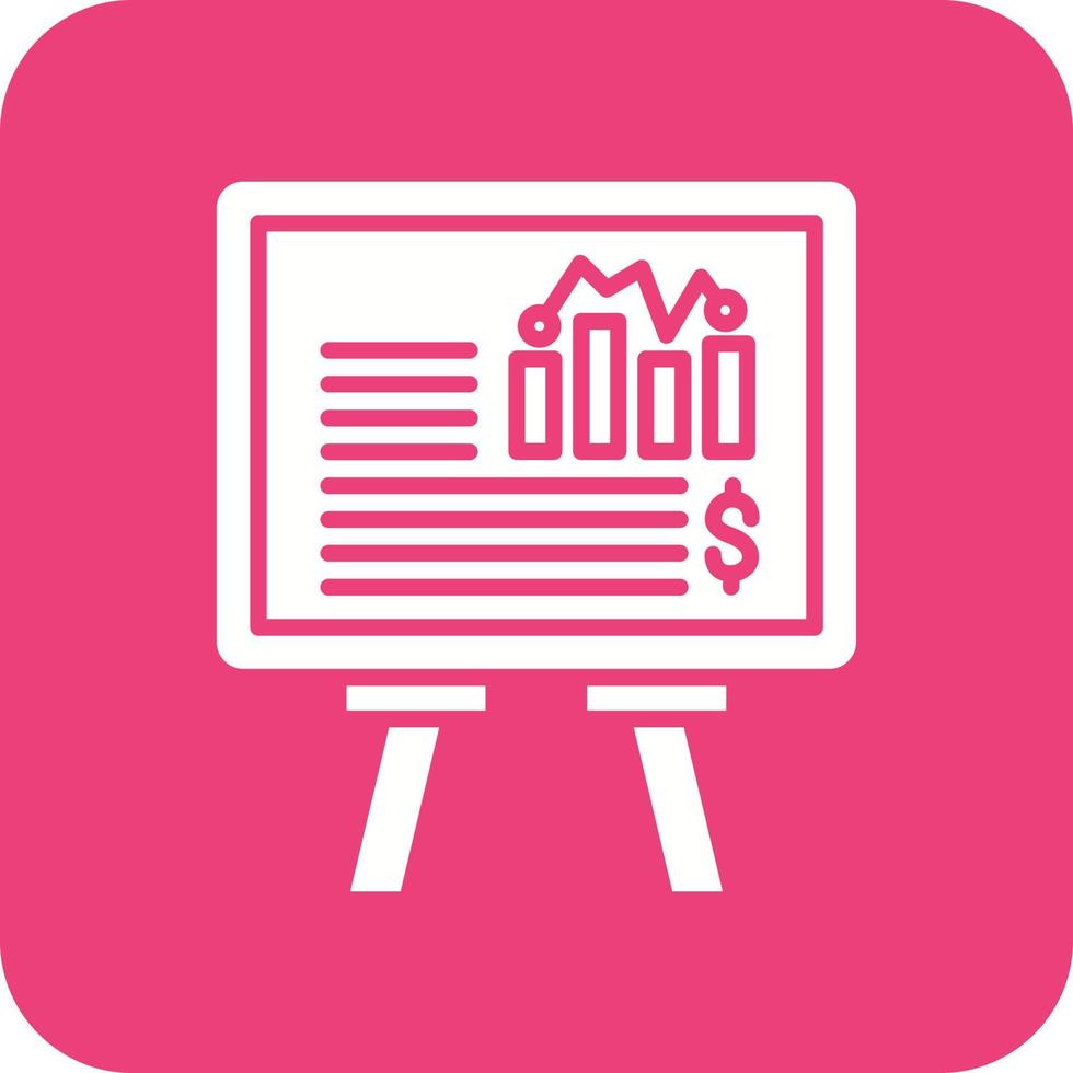 Graphical Presentation Glyph Round Corner Background Icon vector