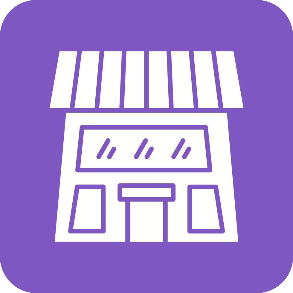 Store Front Glyph Round Corner Background Icon vector