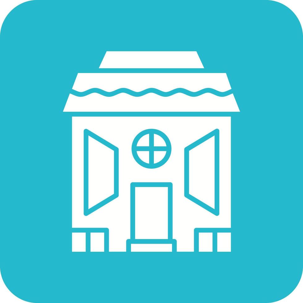 Store Glyph Round Corner Background Icon vector