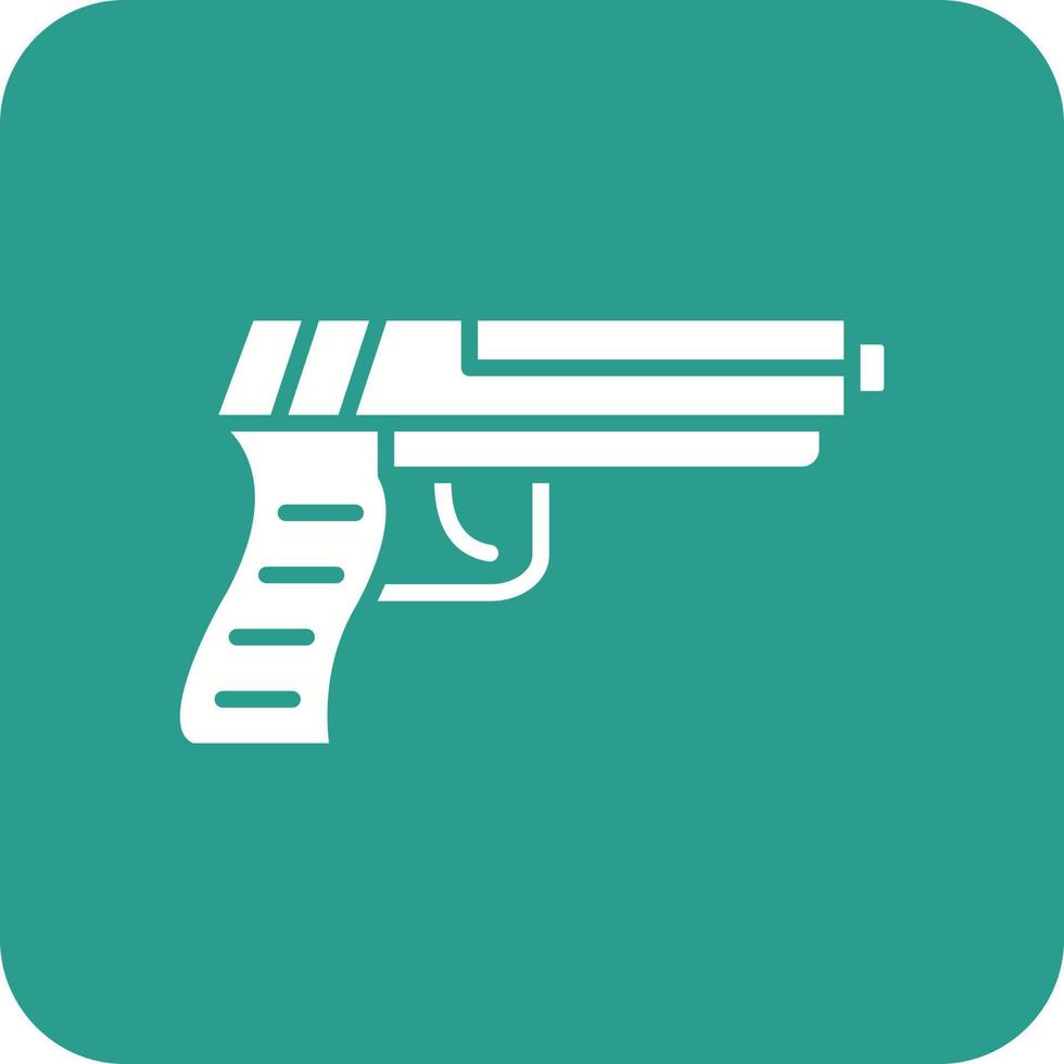 Gun Glyph Round Corner Background Icon vector