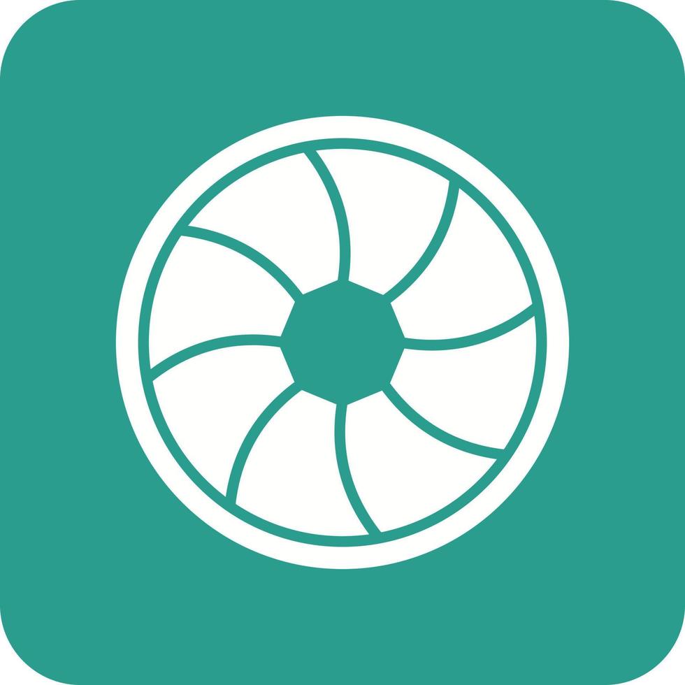 Aperture Glyph Round Corner Background Icon vector