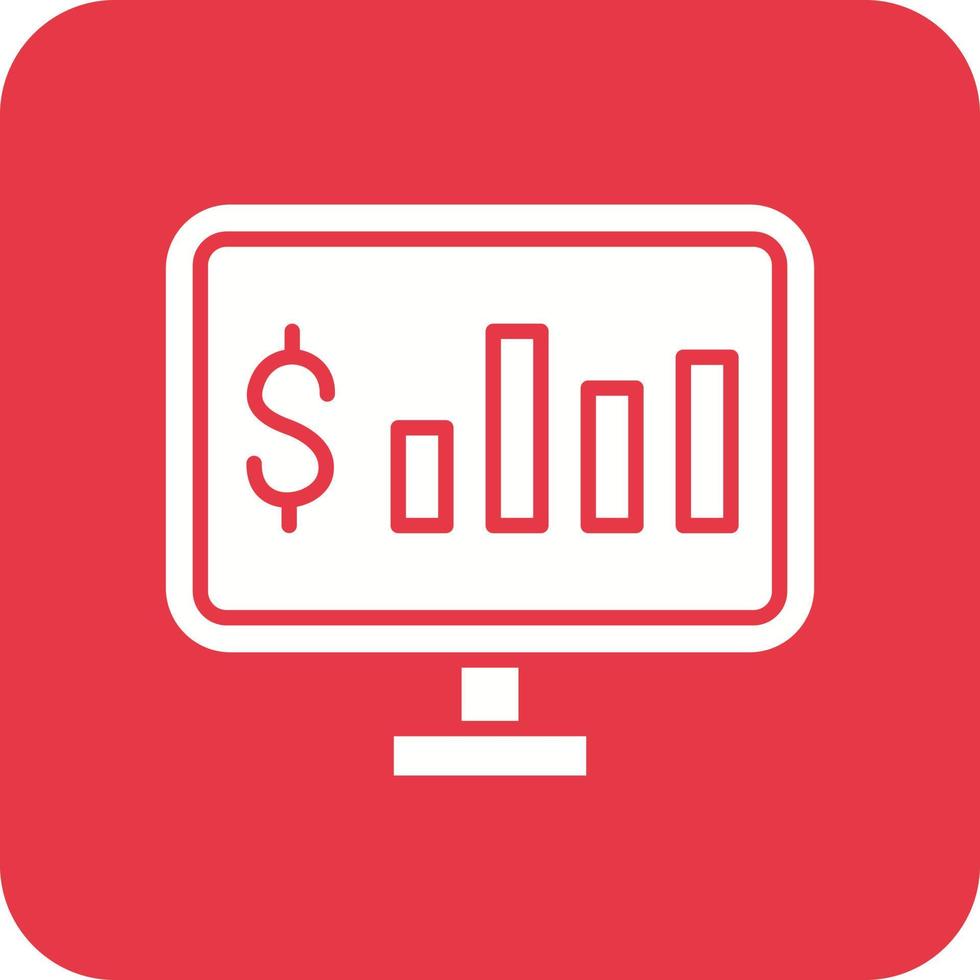 Online Statistics Glyph Round Corner Background Icon vector