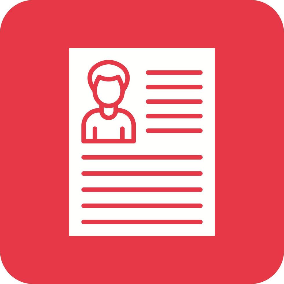 Curriculum Vitae Glyph Round Corner Background Icon vector