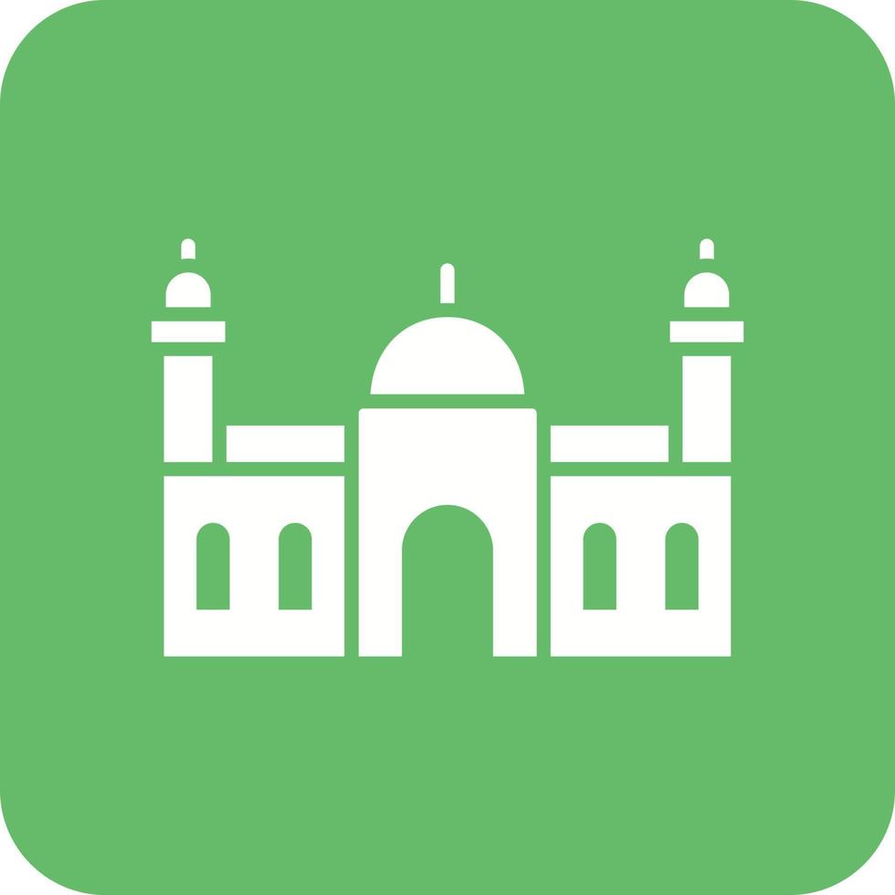 Mosque Glyph Round Corner Background Icon vector