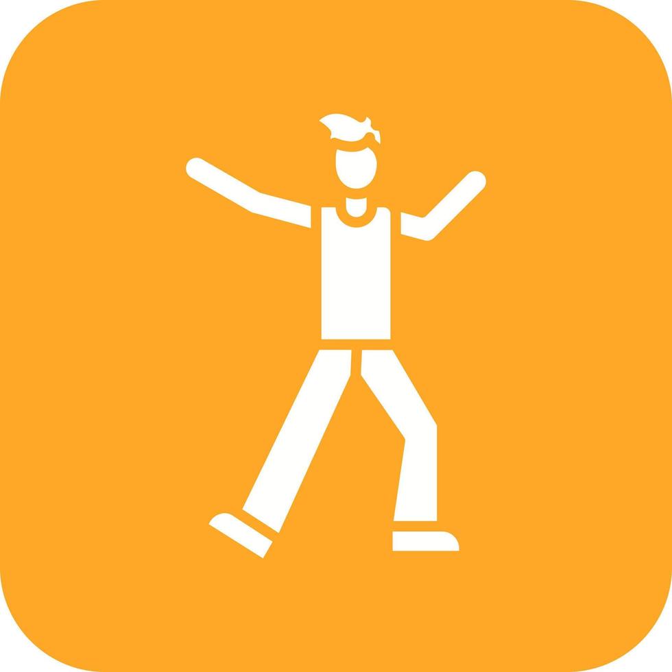Dancing Glyph Round Corner Background Icon vector