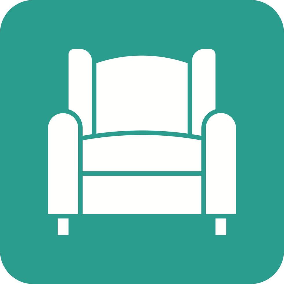 Cinema Sofa Glyph Round Corner Background Icon vector