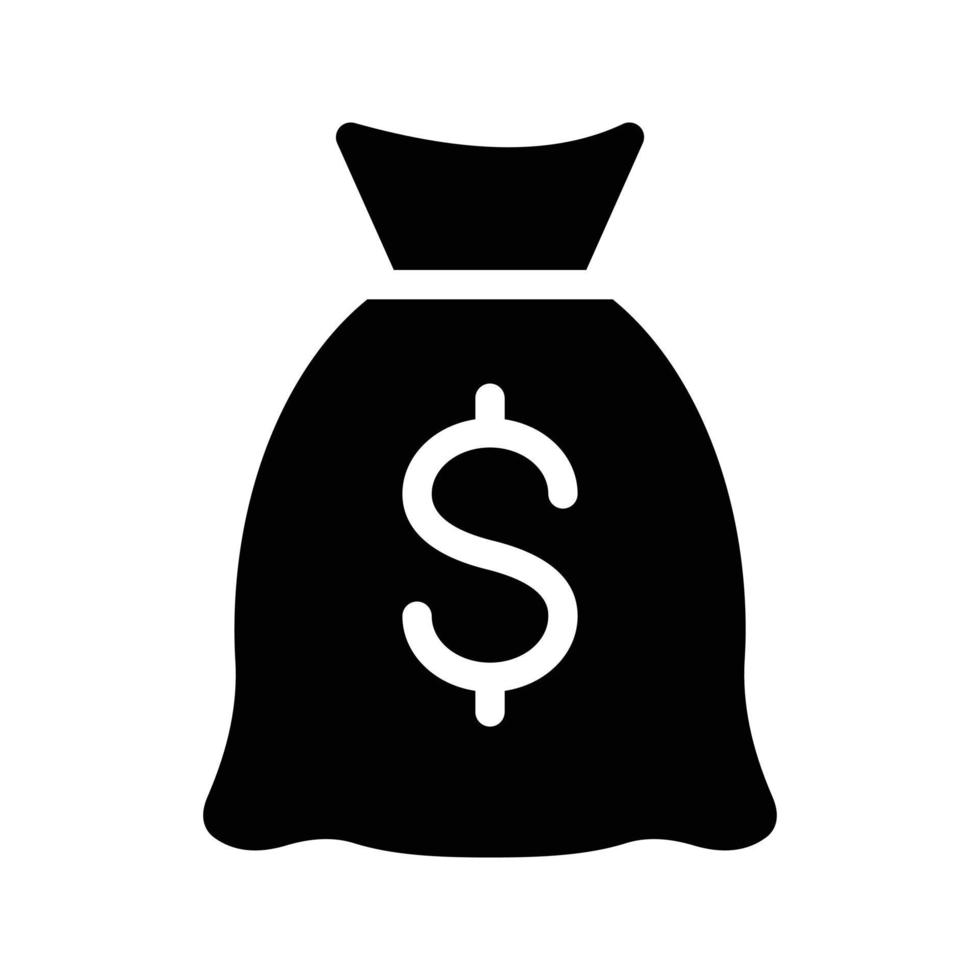 ilustración de vector de bolsa de dólar en un fondo. símbolos de calidad premium. iconos vectoriales para concepto y diseño gráfico.