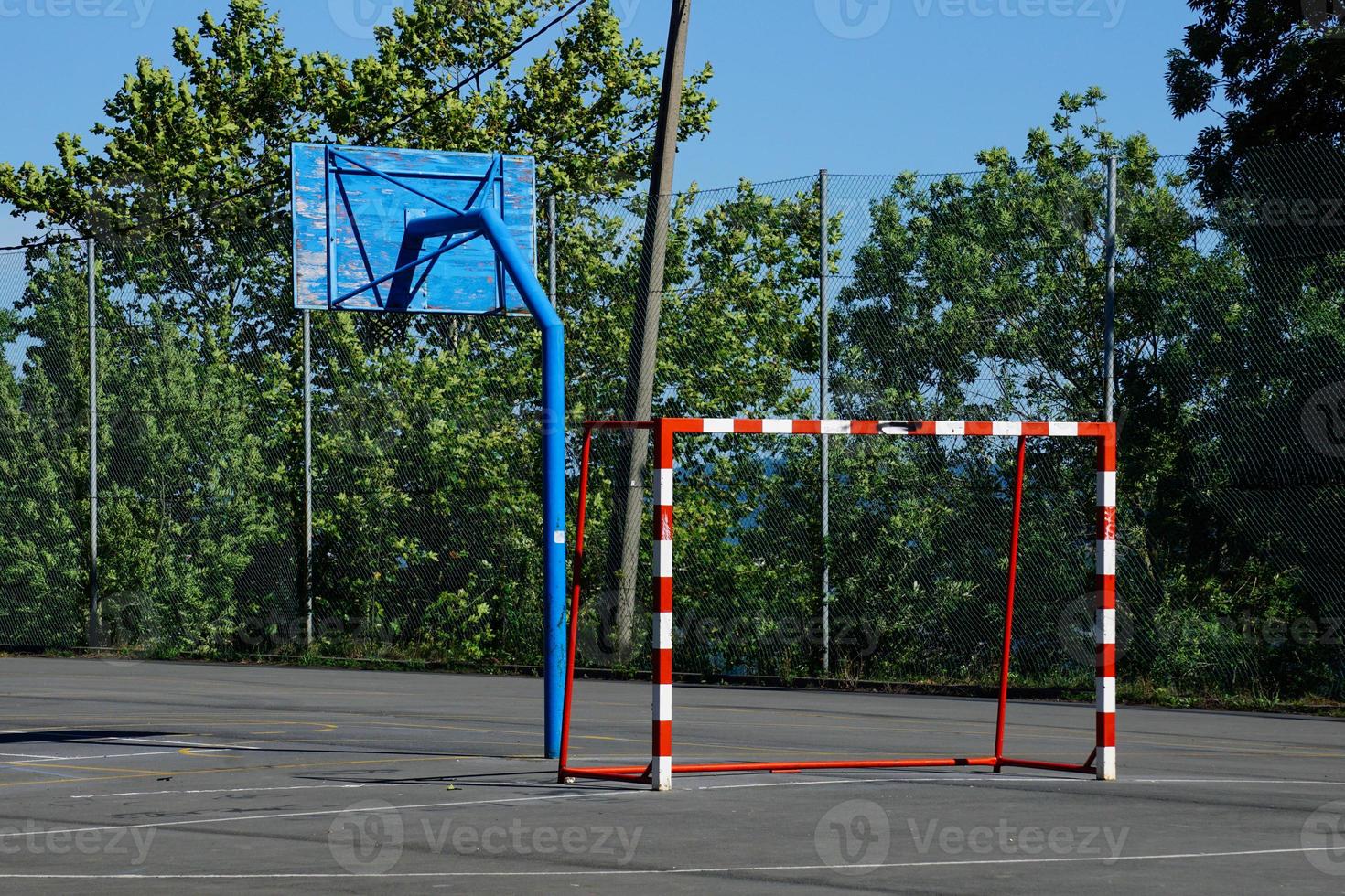 old abandoned street soccer goal sports equipment photo