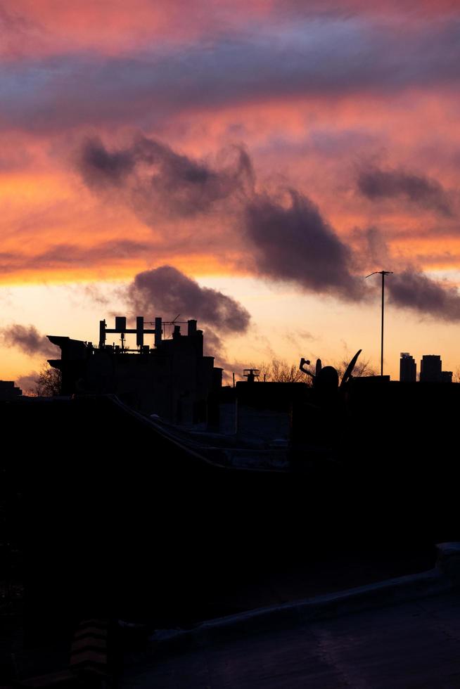 Winter sunset sky photo