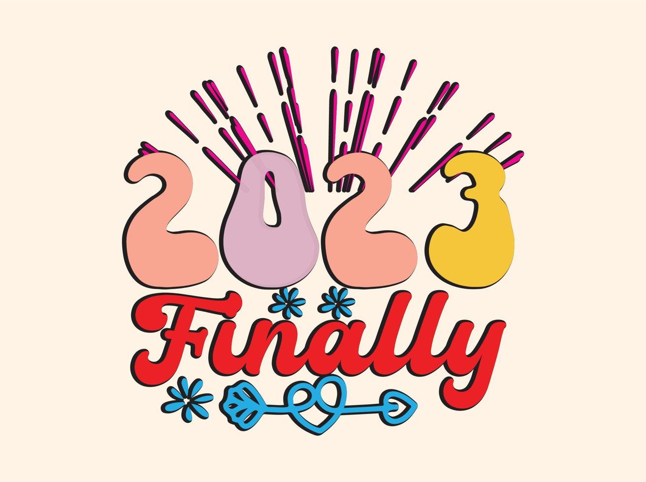 Happy new year 2023 t shirt design vector