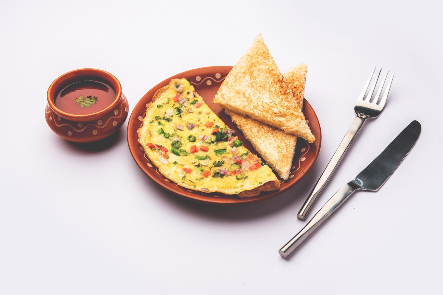 Bread Masala Omelette or Omlette photo