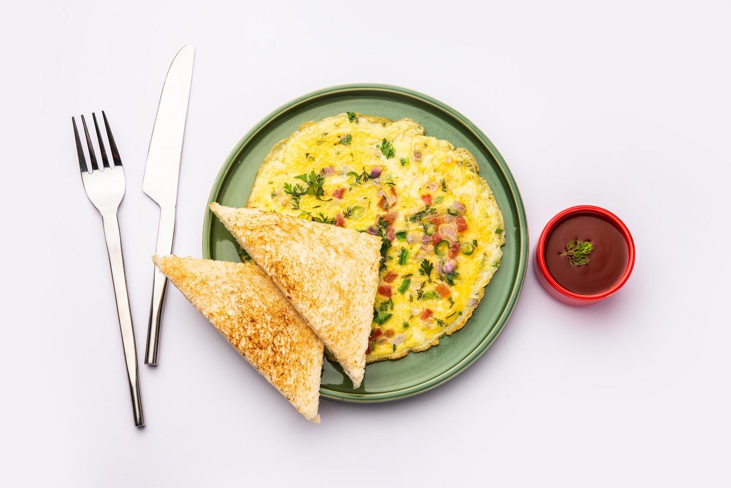 Bread Masala Omelette or Omlette photo
