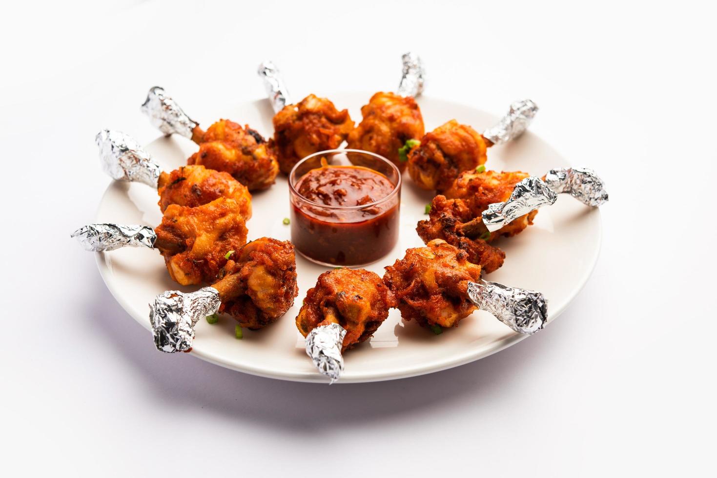 Chicken Lollipop Grilled Tandoori Non Veg With Schezwan sauce Dip Chutney photo