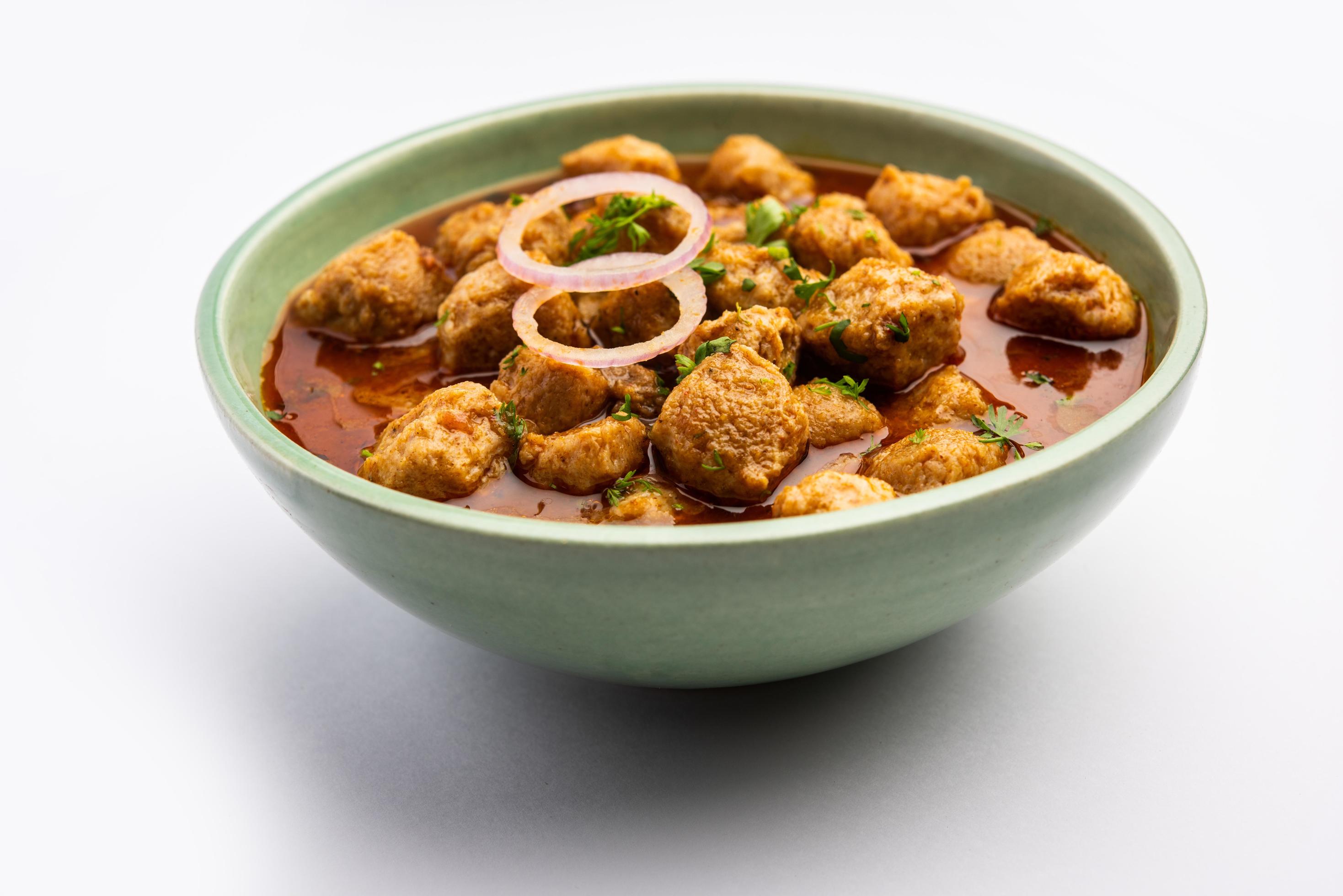 Soya chunks curry or meal maker curry is a delicious Indian dish made