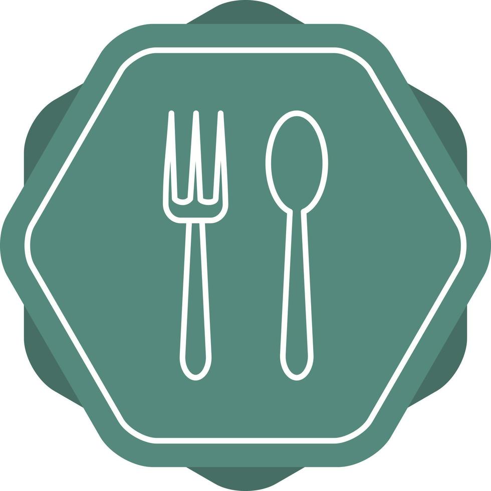 Unique Spoon And Fork Vector Line Icon