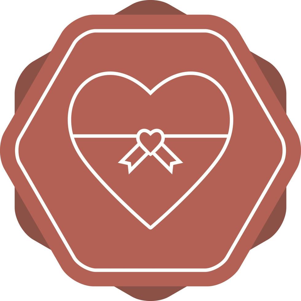 icono de línea de vector de regalo en forma de corazón único