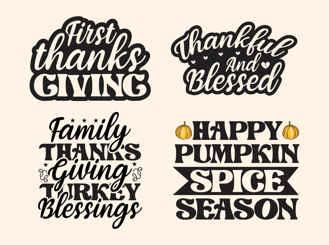 Happy thanksgiving day t-shirt design set, thanksgiving day t-shirt design bundle vector