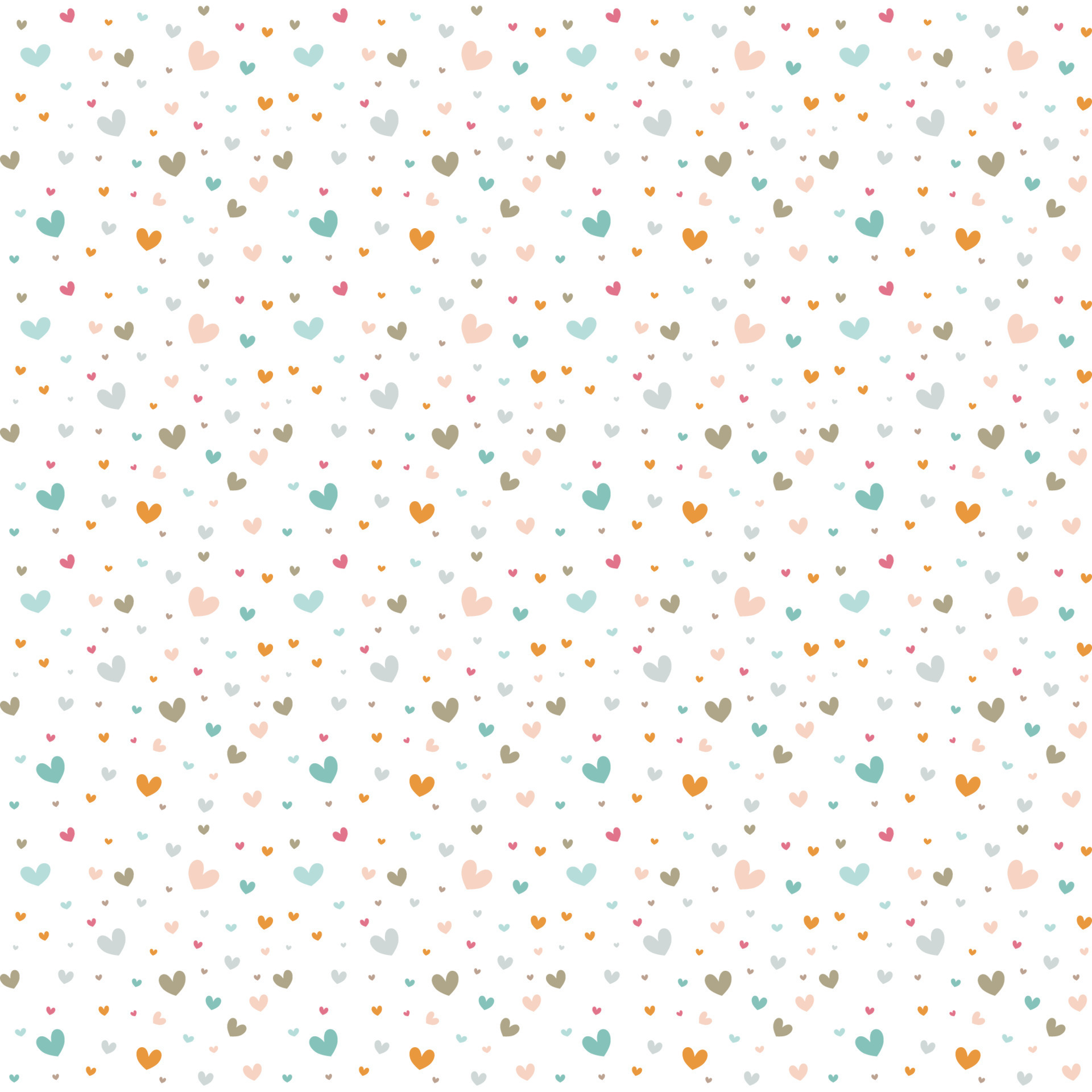 Cute hand drawn heart vector seamless patterns or textures set