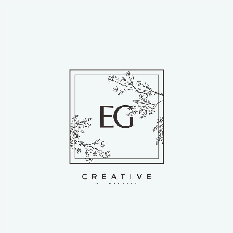 EG Beauty vector initial logo art, handwriting logo of initial signature, wedding, fashion, jewerly, boutique, floral and botanical with creative template for any company or business.