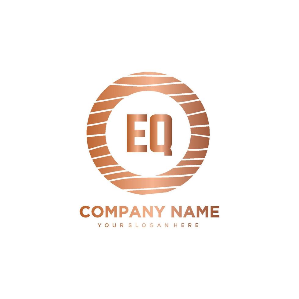 EQ Initial Letter circle wood logo template vector