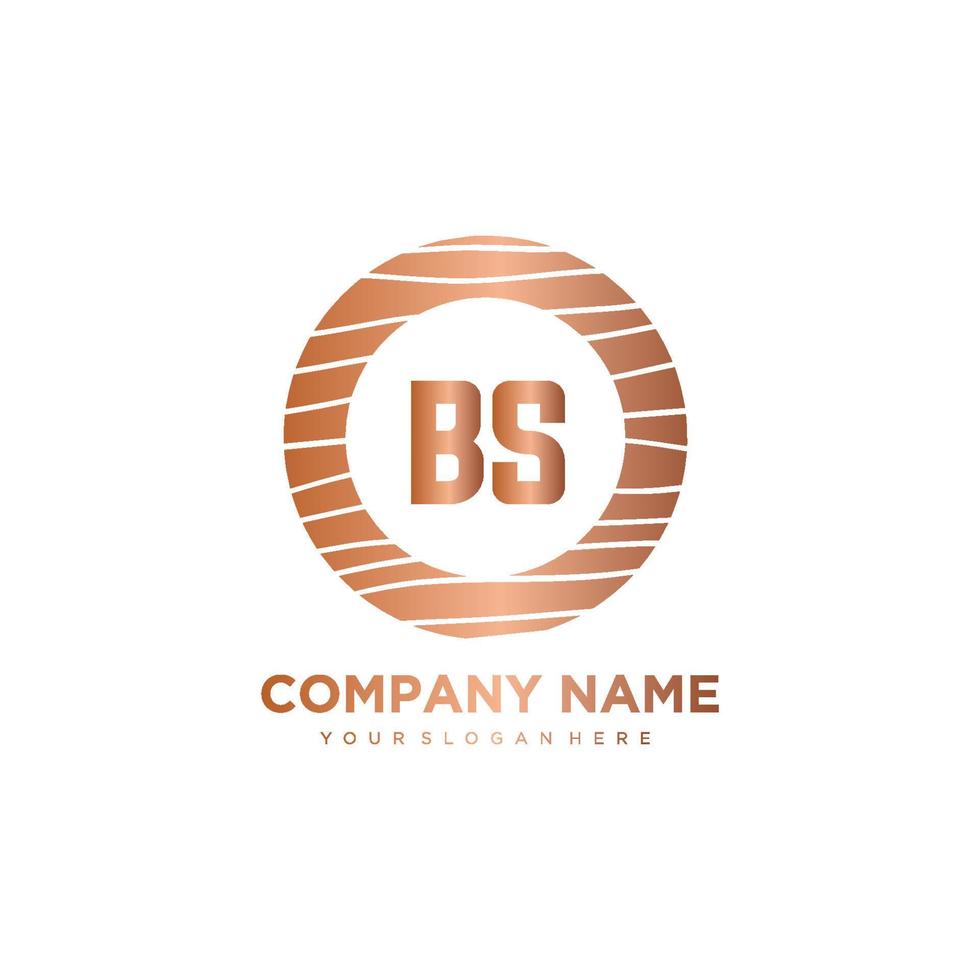 BS Initial Letter circle wood logo template vector