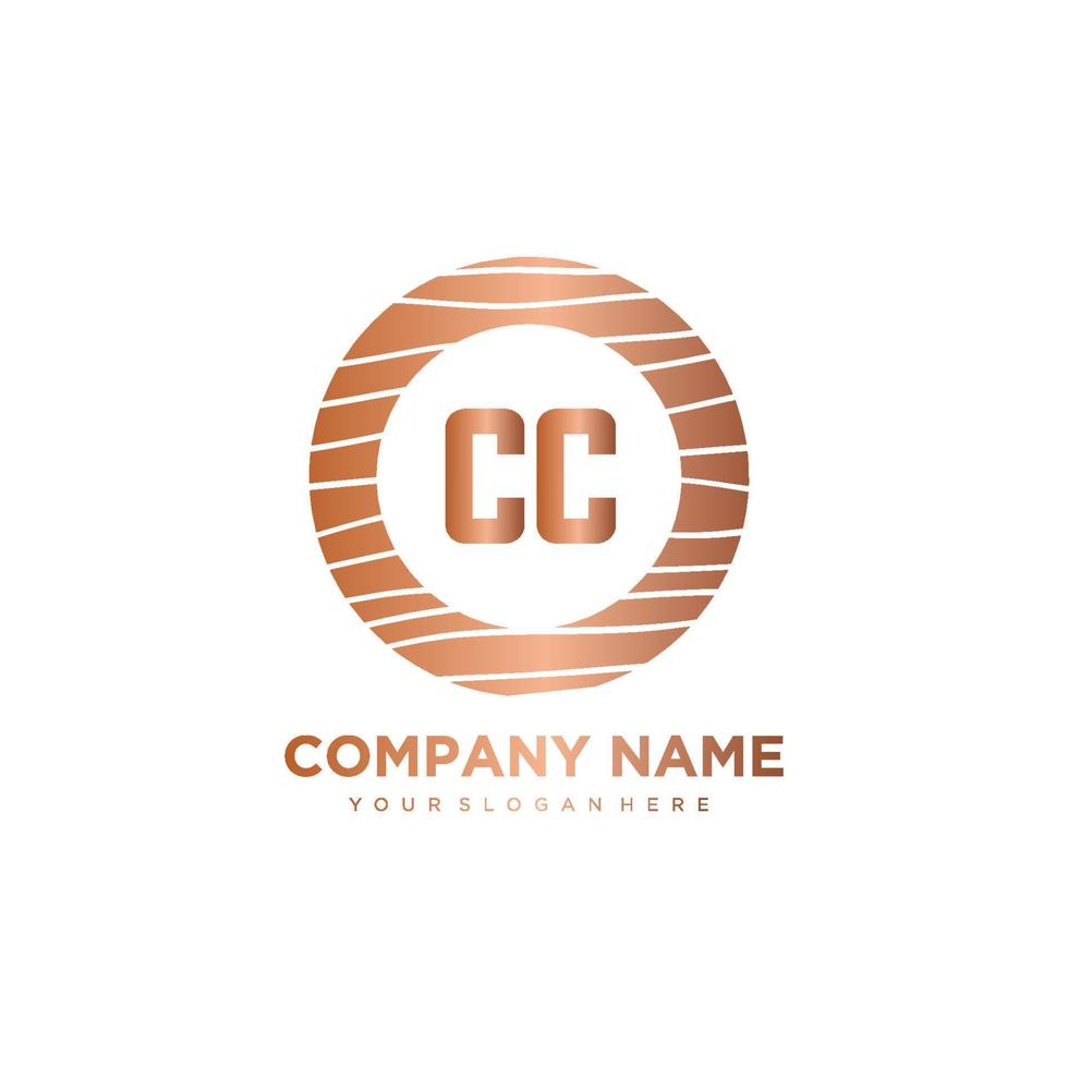 CC Initial Letter circle wood logo template vector