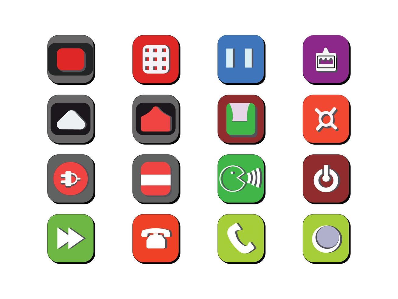 Vector UI icon set color changable and editable