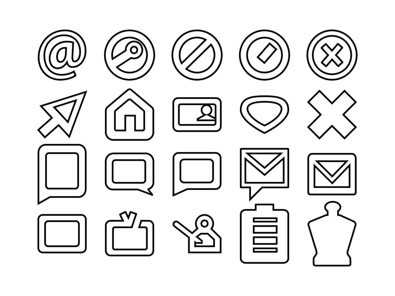 conjunto de iconos de interfaz de usuario archivo vectorial de color negro sólido vector