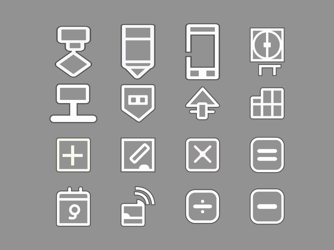 Line art UI icon set vector design 15934097 Vector Art at Vecteezy