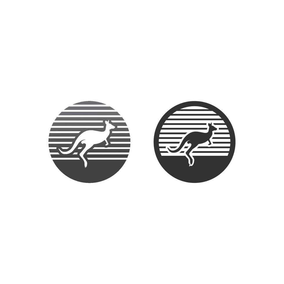 kangaroo animal logo and design vector illustrtion