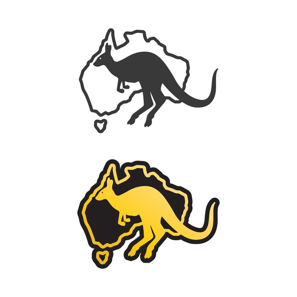 logotipo de animal canguro e ilustración vectorial de diseño vector