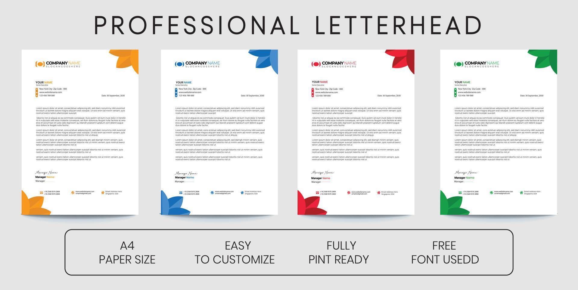 Free letterhead design template vector