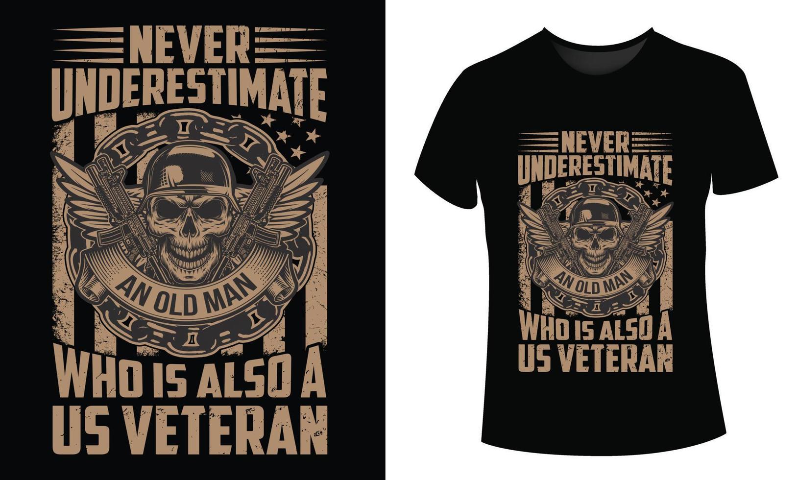 diseño de camiseta de veterano del ejército vector