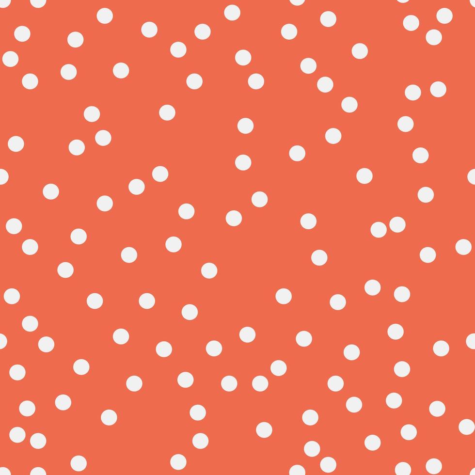 Polka dot Seamless vector Pattern isolated on red background