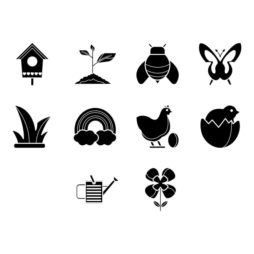 spring season icon set 15934317 Vector Art at Vecteezy