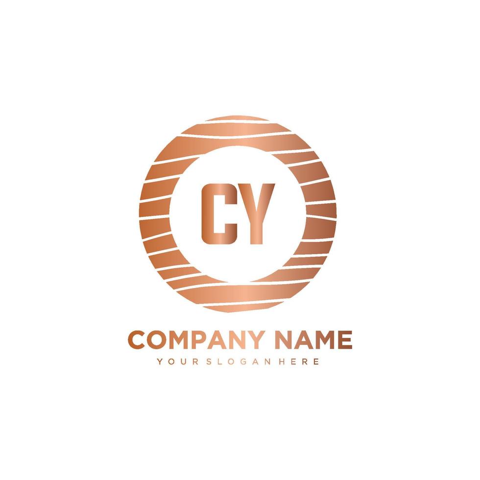 CY Initial Letter circle wood logo template vector