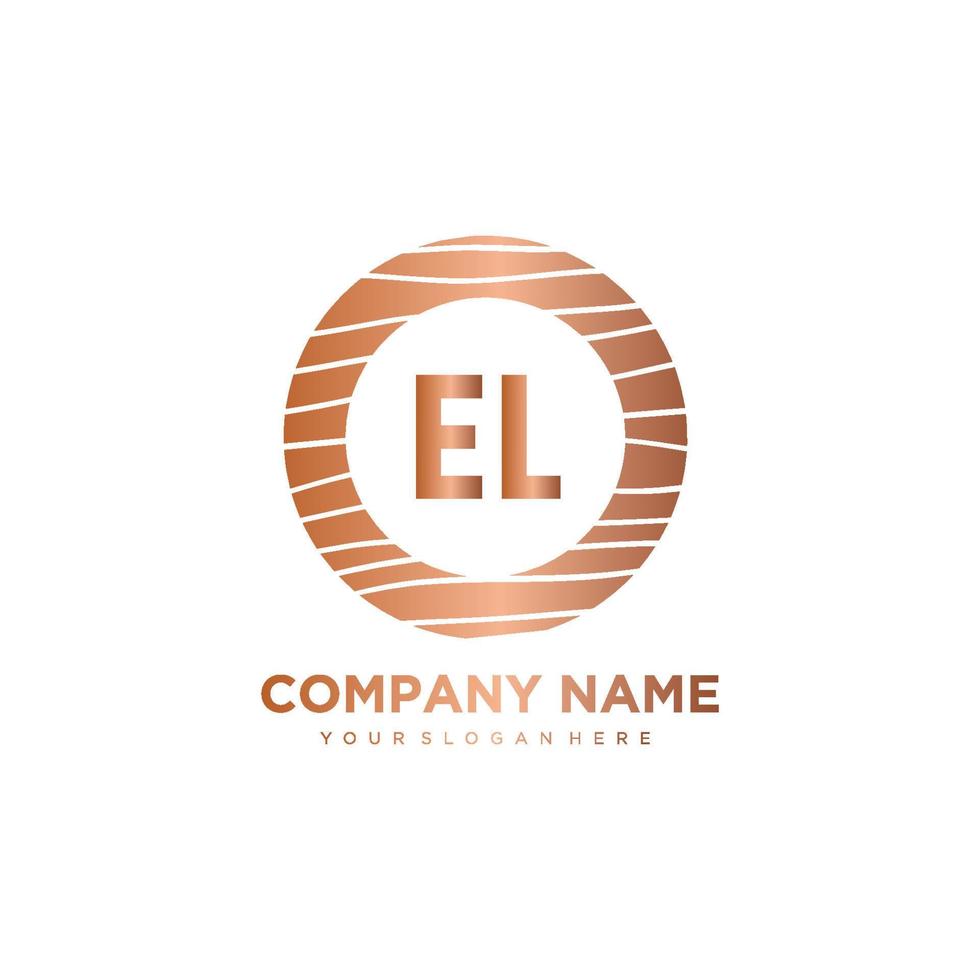 EL Initial Letter circle wood logo template vector