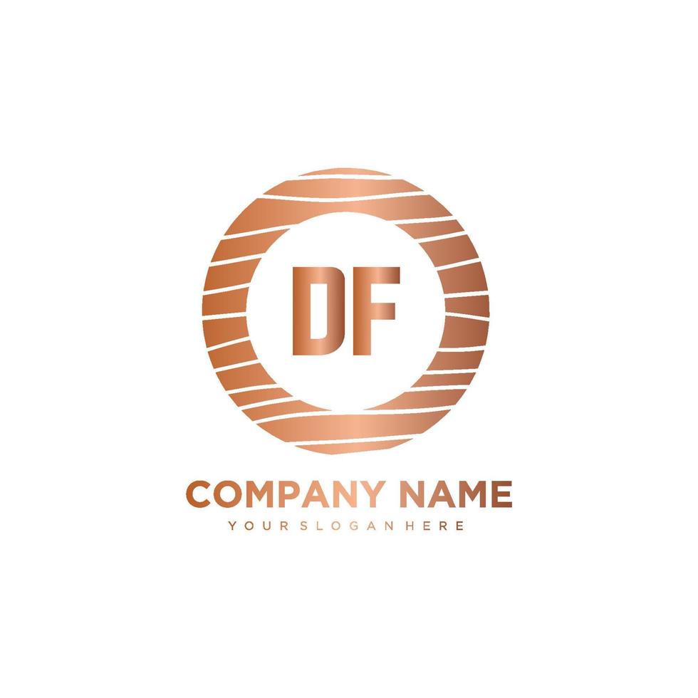 DF Initial Letter circle wood logo template vector