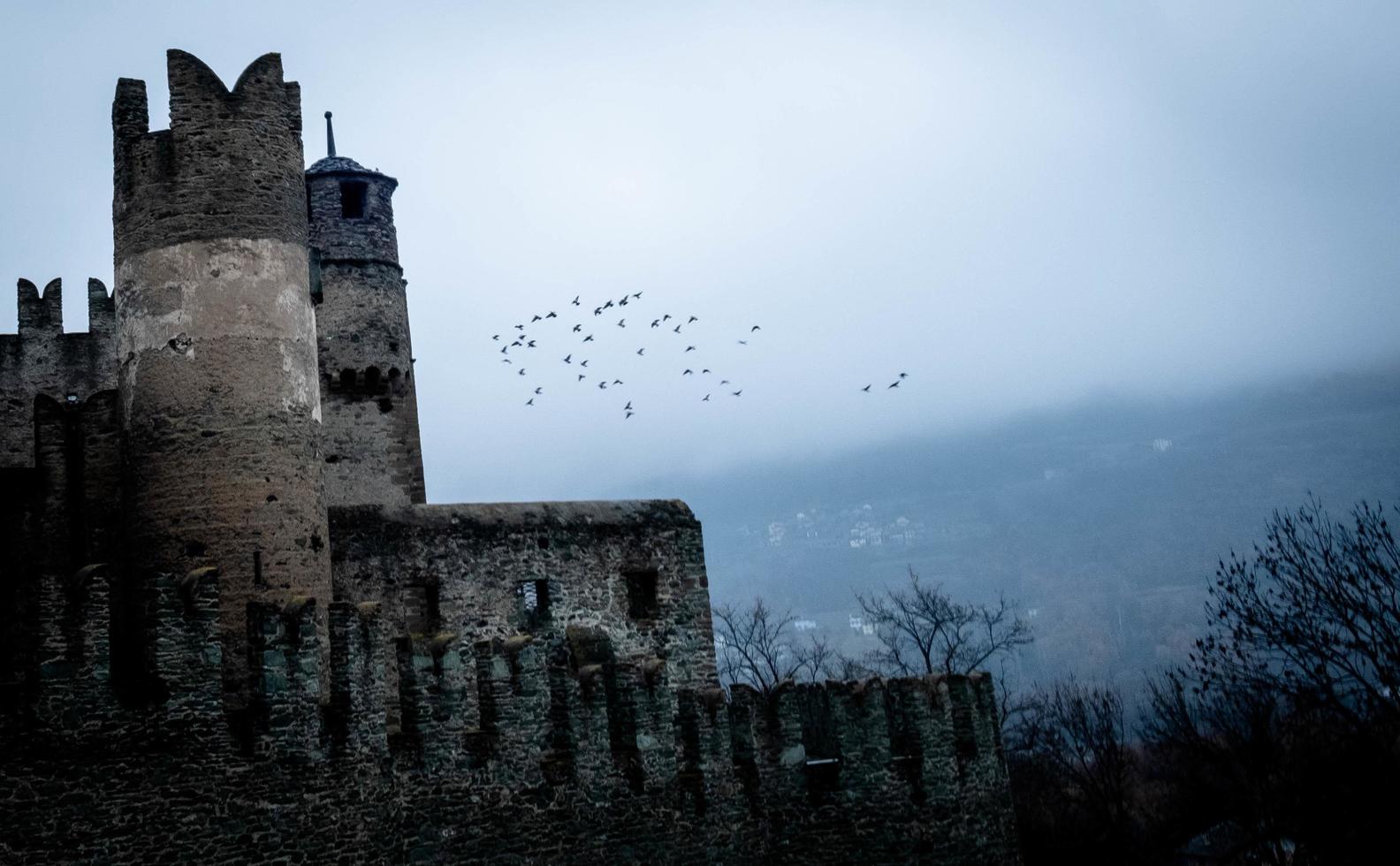 the medieval castle of Fenis, in the Aosta Valley. During the Christmas holidays of 2022 photo