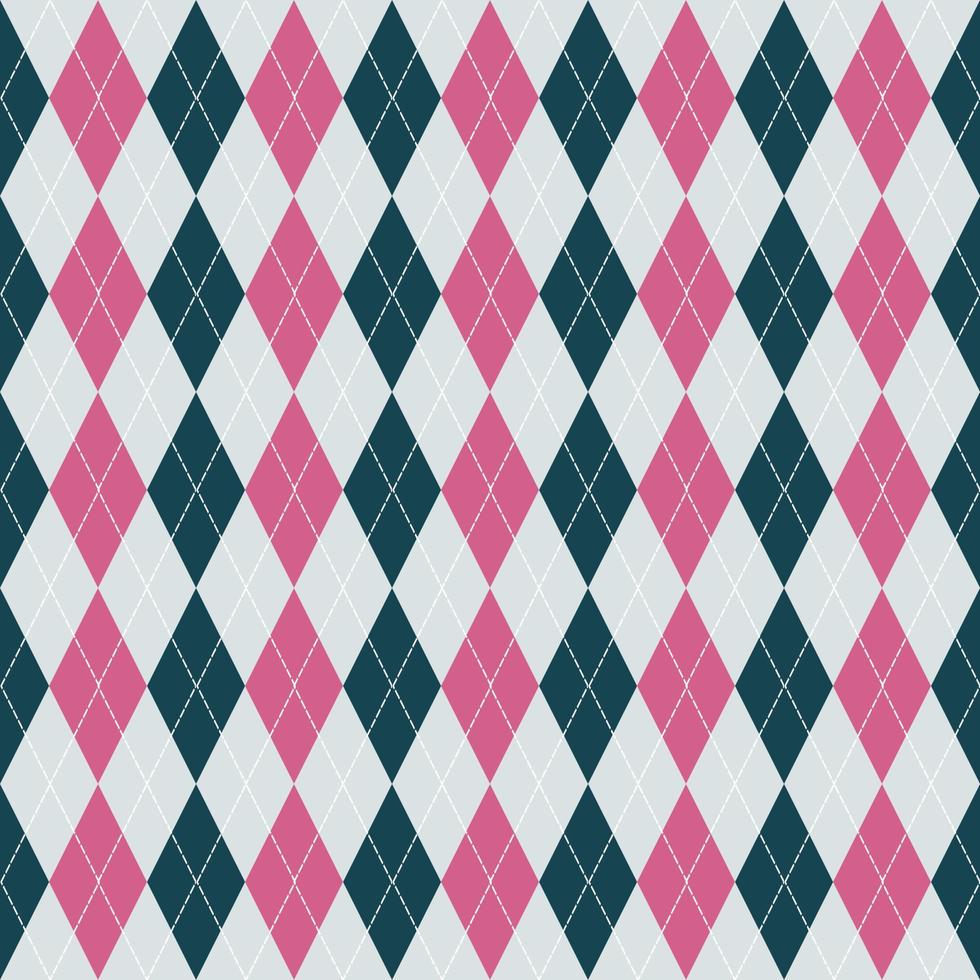pink and blue seamless geometric pattern with argyle vector