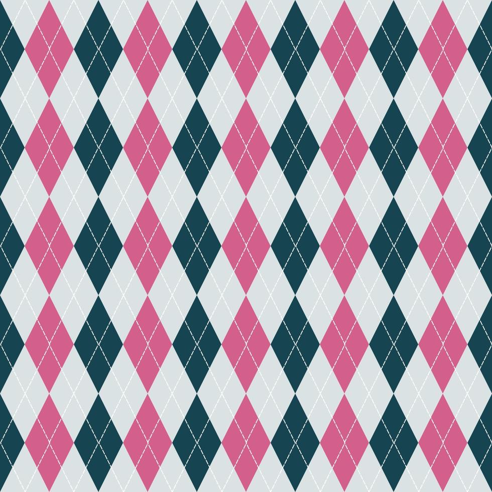 patrón geométrico transparente rosa y azul con argyle vector